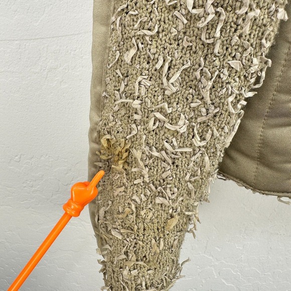 Vintage Jamie Sadock Jacket Women XL Tan Full Zip Hoodie Stretch Frayed Textured - Picture 7 of 9